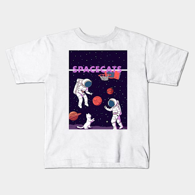 Spacecats Kids T-Shirt by MoonAir